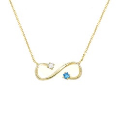 Χρυσό κολιέ άπειρο Κ9 με ζιργκόν