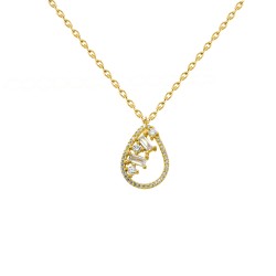 Χρυσό κολιέ Κ9 με ζιργκόν