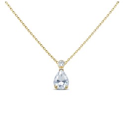 Χρυσό κολιέ σταγόνα Κ14 με ζιργκόν