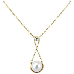Χρυσό κολιέ σταγόνα Κ14 με μαργαριτάρι