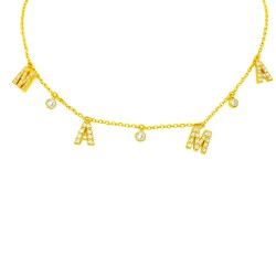 Χρυσό κολιέ μαμά Κ9 με ζιργκόν