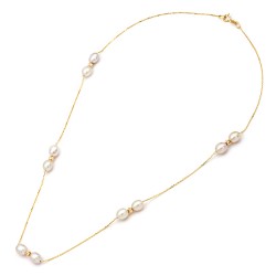 Χρυσό κολιέ Κ14 με μαργαριτάρια