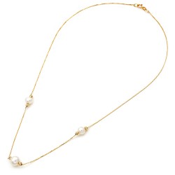 Χρυσό κολιέ Κ14 με μαργαριτάρια