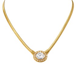 Χρυσό κολιέ Κ14 με ζιργκόν Χρυσό κολιέ Κ14 με ζιργκόν