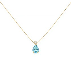 Χρυσό κολιέ σταγόνα Κ9 με ζιργκόν