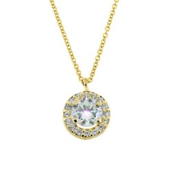 Χρυσό κολιέ ροζέτα Κ14 με ζιργκόν