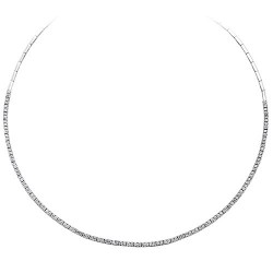 Λευκόχρυσο κολιέ ριβιέρα Κ14 με ζιργκόν Λευκόχρυσο κολιέ ριβιέρα Κ14 με ζιργκόν