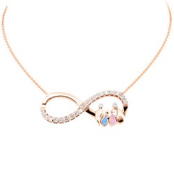 Κολιέ άπειρο οικογένεια από ροζ χρυσό Κ14