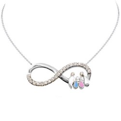 Λευκόχρυσο κολιέ άπειρο οικογένεια Κ14