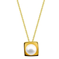 Χρυσό κολιέ Κ14 με μαργαριτάρι