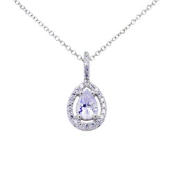 Λευκόχρυσο νυφικό κολιέ σταγόνα Κ14 Λευκόχρυσο νυφικό κολιέ σταγόνα Κ14