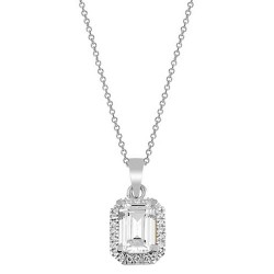 Λευκόχρυσο κολιέ Κ14 με ζιργκόν