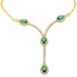 Χρυσό κολιέ Κ14 με ζιργκόν