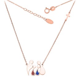 Κολιέ οικογένεια από ροζ χρυσό Κ9