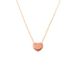 Κολιέ καρδιά από ροζ χρυσό Κ14