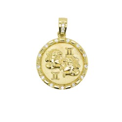 Χρυσός αστερισμός Δίδυμοι Κ9 με ζιργκόν