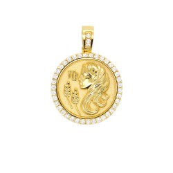 Χρυσός αστερισμός Παρθένος Κ9 με ζιργκόν