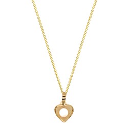 Χρυσό μενταγιόν καρδιά Κ14 με αλυσίδα