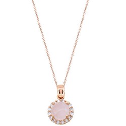 Ροζ χρυσό μενταγιόν Κ14 με αλυσίδα