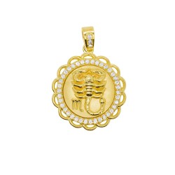 Χρυσός αστερισμός Σκορπιός Κ9 με ζιργκόν