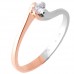 Μονόπετρο δαχτυλίδι από ροζ και λευκό χρυσό Κ14