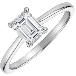 Λευκόχρυσο μονόπετρο δαχτυλίδι Κ9 με ζιργκόν