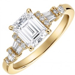 Χρυσό μονόπετρο δαχτυλίδι Κ9 με ζιργκόν