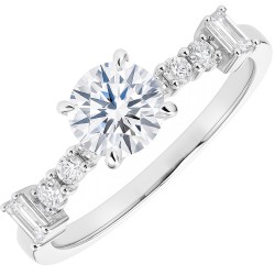 Λευκόχρυσο μονόπετρο δαχτυλίδι Κ9 με ζιργκόν