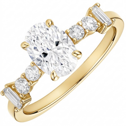 Χρυσό οβάλ μονόπετρο δαχτυλίδι Κ9 με ζιργκόν