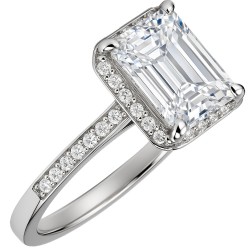 Λευκόχρυσο μονόπετρο δαχτυλίδι Κ9 με ζιργκόν