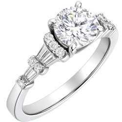 Λευκόχρυσο μονόπετρο δαχτυλίδι Κ9 με ζιργκόν