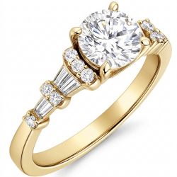 Χρυσό μονόπετρο δαχτυλίδι Κ9 με ζιργκόν