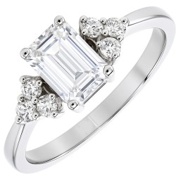 Λευκόχρυσο μονόπετρο δαχτυλίδι Κ9 με ζιργκόν