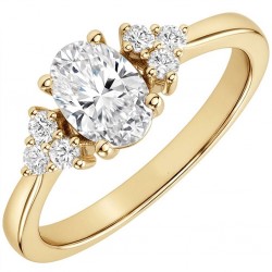 Λευκόχρυσο μονόπετρο οβάλ δαχτυλίδι Κ9 με ζιργκόν