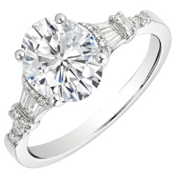 Λευκόχρυσο μονόπετρο δαχτυλίδι Κ9 με ζιργκόν