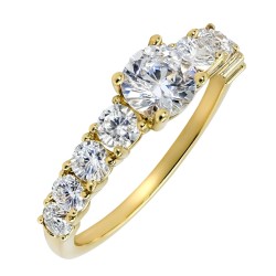 Χρυσό μονόπετρο δαχτυλίδι Κ9 με ζιργκόν