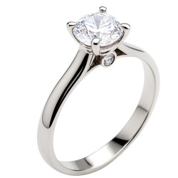 Λευκόχρυσο μονόπετρο δαχτυλίδι Κ9 με ζιργκόν