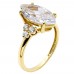Χρυσό μονόπετρο δαχτυλίδι marquise Κ14 με ζιργκόν