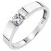 Λευκόχρυσο μονόπετρο δαχτυλίδι Κ14 με ζιργκόν