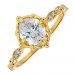Χρυσό μονόπετρο δαχτυλίδι marquise Κ14 με ζιργκόν