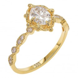 Χρυσό μονόπετρο δαχτυλίδι marquise Κ14 με ζιργκόν