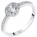 Λευκόχρυσο μονόπετρο δαχτυλίδι ροζέτα Κ14