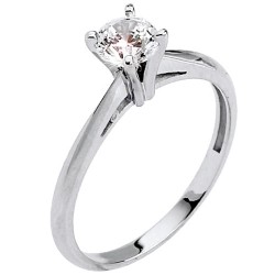 Λευκόχρυσο μονόπετρο δαχτυλίδι Κ9 με ζιργκόν