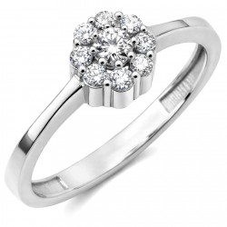 Λευκόχρυσο μονόπετρο δαχτυλίδι Κ14 με ζιργκόν