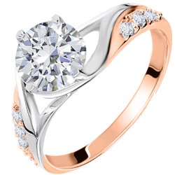 Μονόπετρο δαχτυλίδι από ροζ χρυσό Κ14 με ζιργκόν