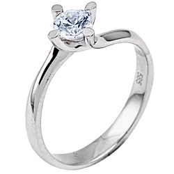 Φλόγα λευκόχρυσο μονόπετρο Κ9