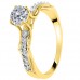 Χρυσό δαχτυλίδι μονόπετρο Κ14 με ζιργκόν
