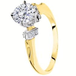 Χρυσό δαχτυλίδι μονόπετρο Κ14