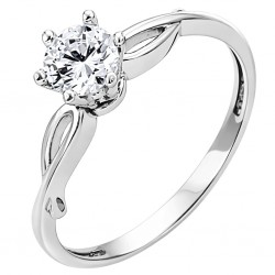 Λευκόχρυσο δαχτυλίδι μονόπετρο Κ9