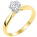 Χρυσό μονόπετρο δαχτυλίδι Κ14 με ζιργκόν